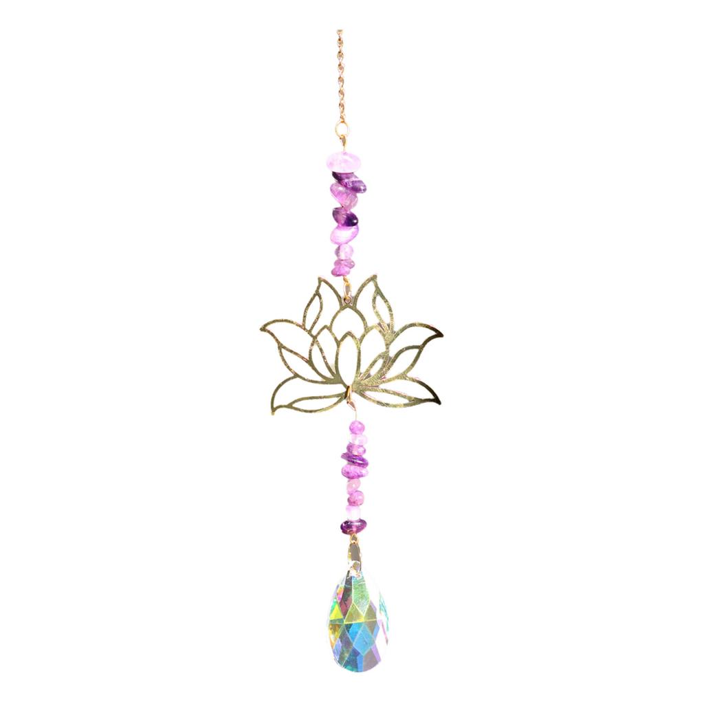 Crystal Sun Catcher Lotus Wall Hanging Rainbow Maker Suncatchers for Living Room Or Office Decoration