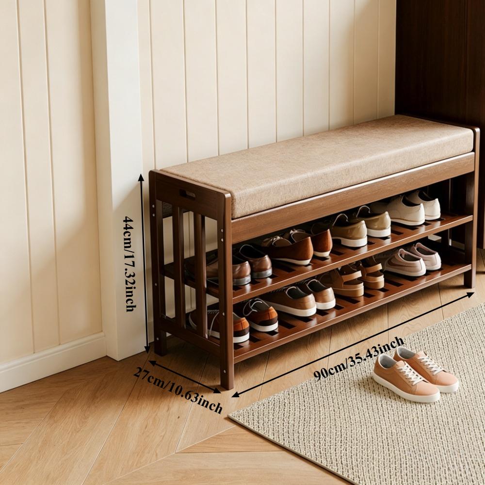 Schuhregal Eingangsbereich Schuhschrank Bank Gepolsterter Sitz Organizer Kompakt Schmal Schuhaufbewahrung Hausflur Schuhe Organizer
