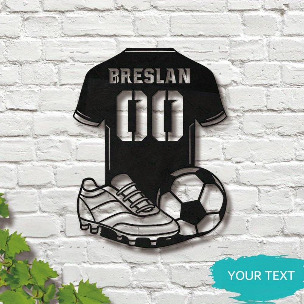 Custom Soccer Metal Wall Art, Football Player Metal Sign, Exclusive Club Metal Decor, Personalized Metal Emblem, Wall Sculpture 12inch/30cm