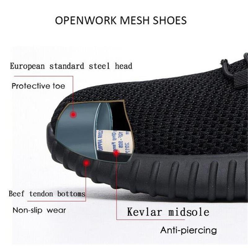 Men Safety Shoes Women Work Shoes Men's Anti-smashing Anti-piercing Safety Shoes Steel Toe Protective Shoes