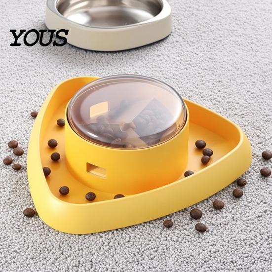 Interactive Dog Feeder Triangular Treat Dispenser, Slow Toy, Reward Cat Food Toy Training Fun Puzzle for Dogs Cats Mental Stimulation Pet