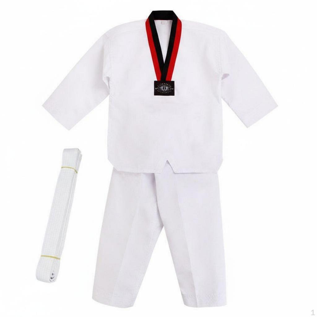 V-Shaped Neck Dobok Set Adjustable Waist with Drawstring Training Garmalest