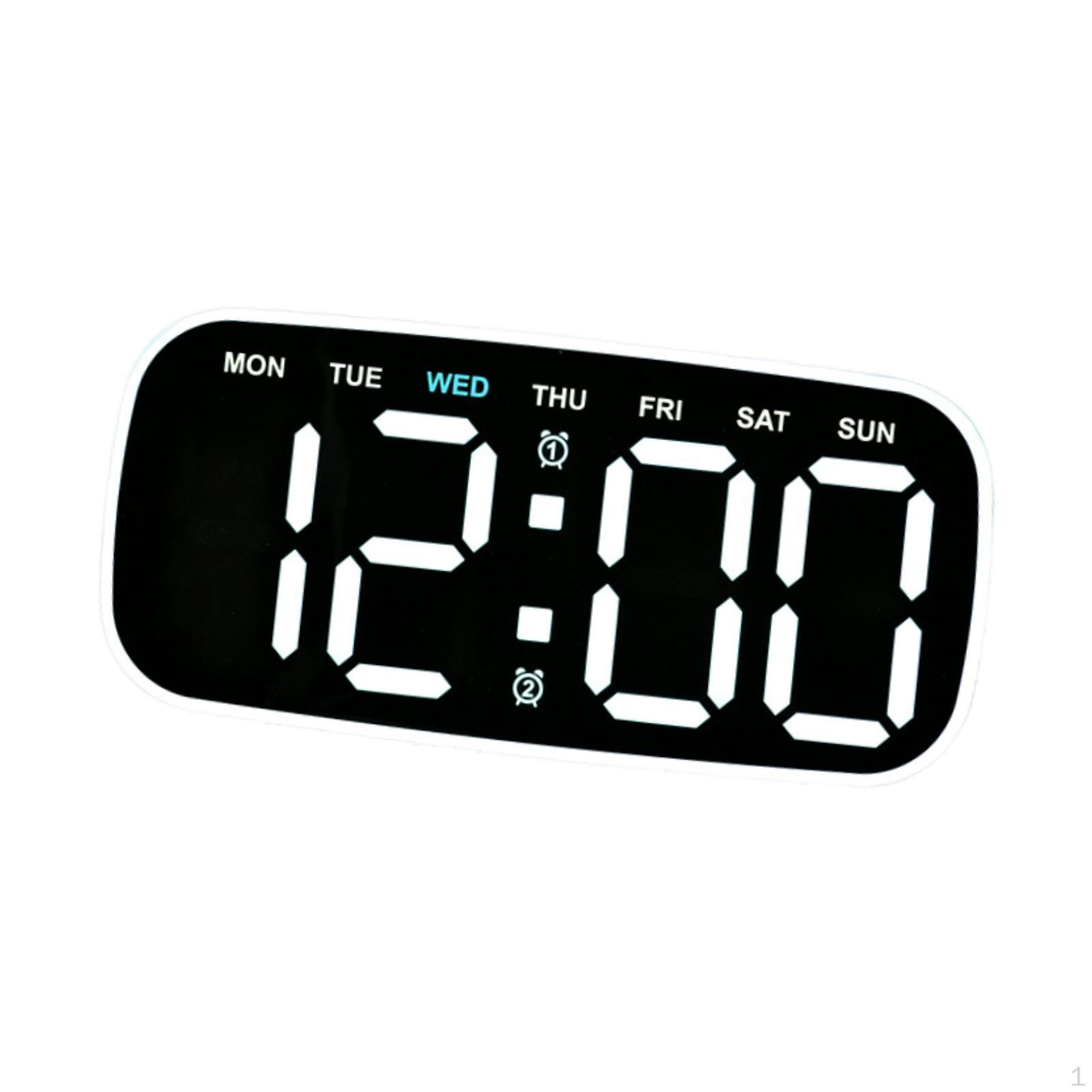 

Digital Alarm Clock Date Calendar with Flexible Brightness Adjustment, Practical Black