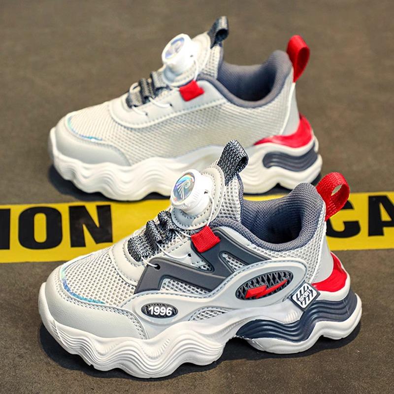 Boys Shoes 2025 Summer New Breathable Mesh Children's Dad Mesh Shoes Medium and Large Children's Boys Fried Street Sports Shoes