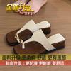 With skirt, beach sandals, flip-flops, women's summer wear 2025 new thick-soled heel set of toe sandals