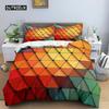Geometric Duvet Cover Set Queen Size Abstract Art Rainbow Glass Bedding Set Colorful Polyester Quilt Cover Pillowcase for Kids