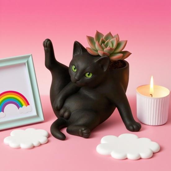 5/8-tommers Pelsstell Katteplantepotte Lekende Ball Katt Sukkulenter Urt