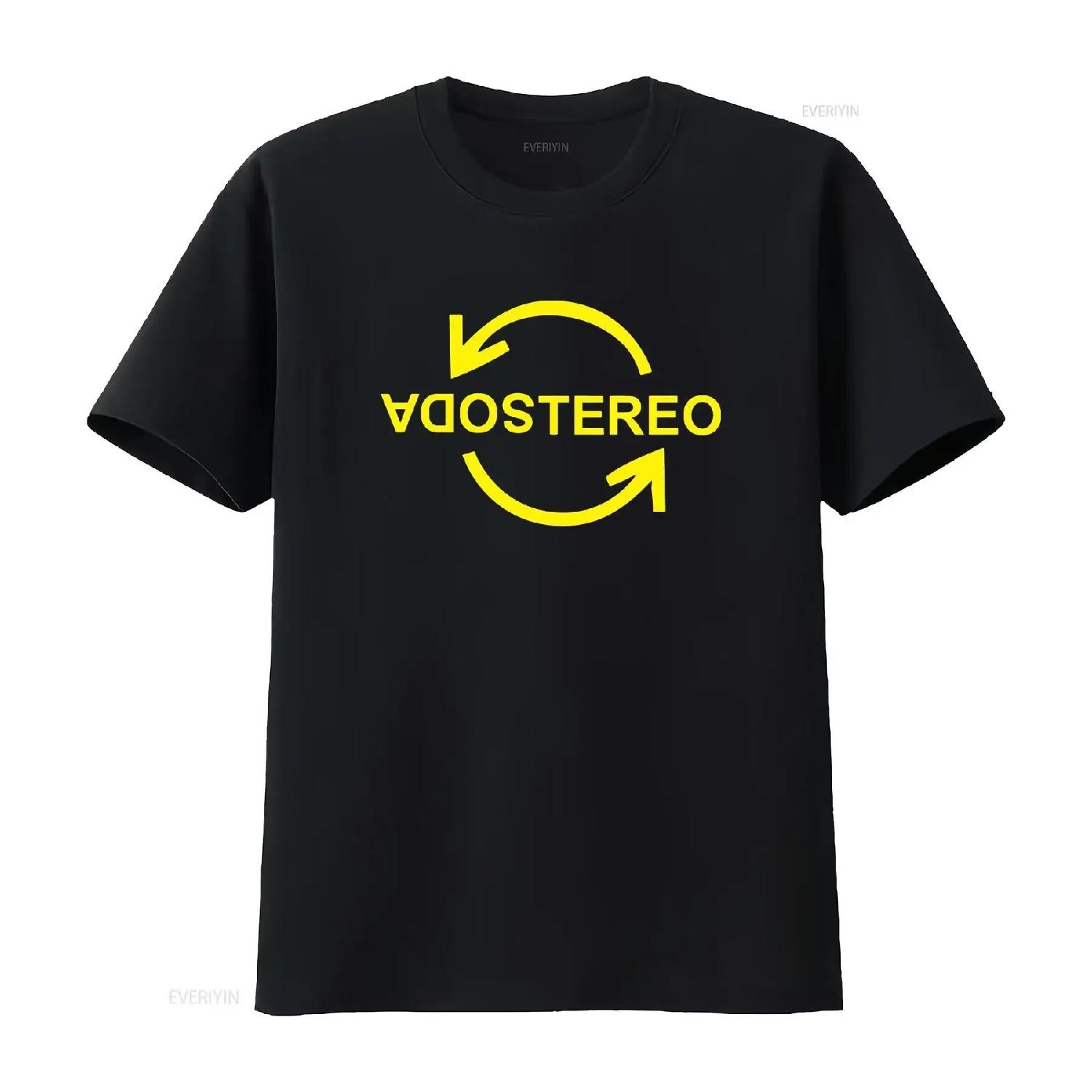 SODA STEREO Футболки винтажные стиранные мужские женские Унисекс уличная мода Эластичный топ для повседневной носки Повседневная дизайнерская одежда S разноцветный