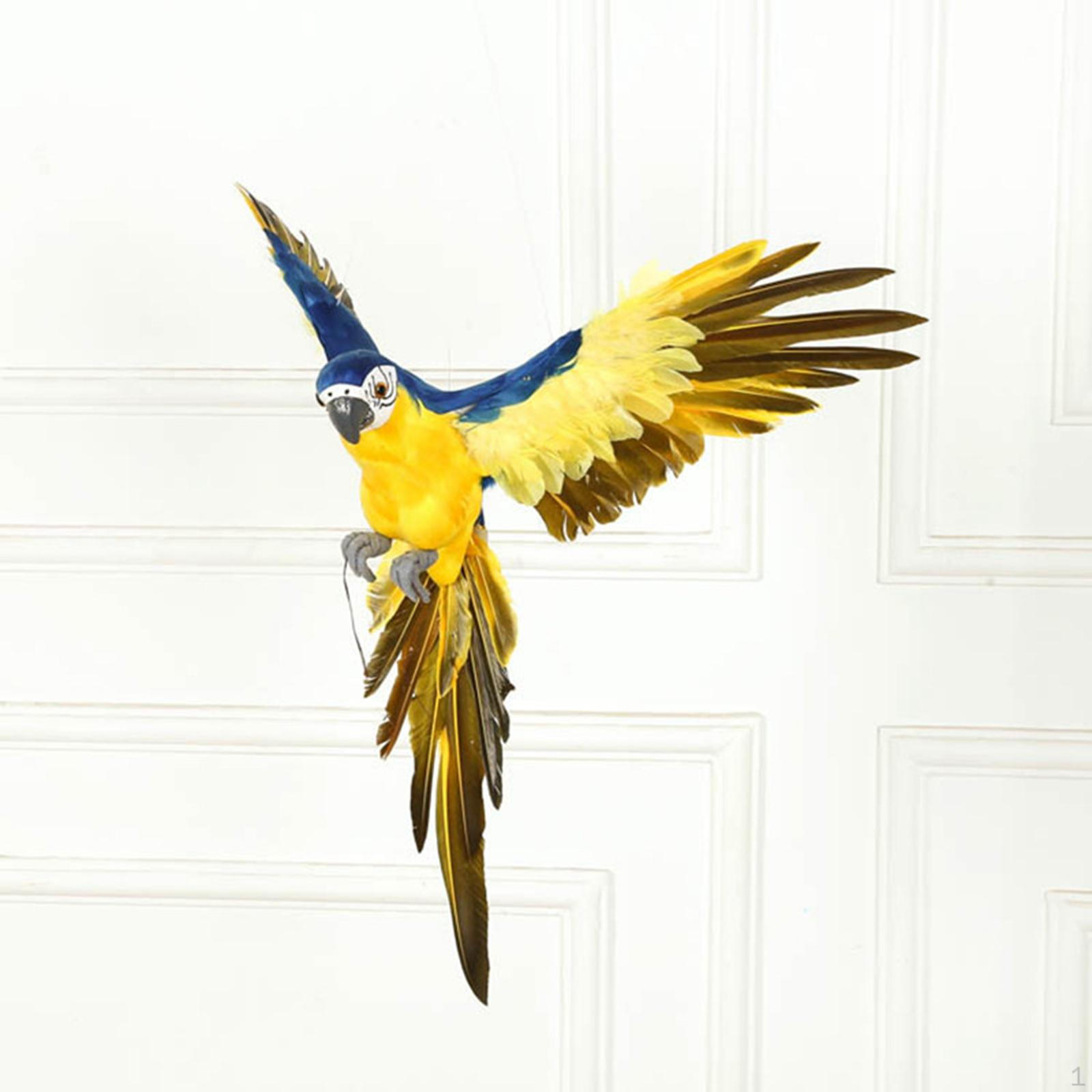 Искусственное Перо Птицы Модель Попугая Современная для Крыльца Blue Yellow