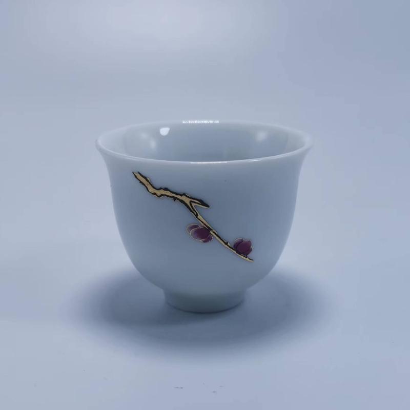 Exquisite White porcelain kungfu tea cup 1pcs,Chinese Teacup Sets teaware China tea cup set,Travel Tea Bowl Kung Fu Tea Set