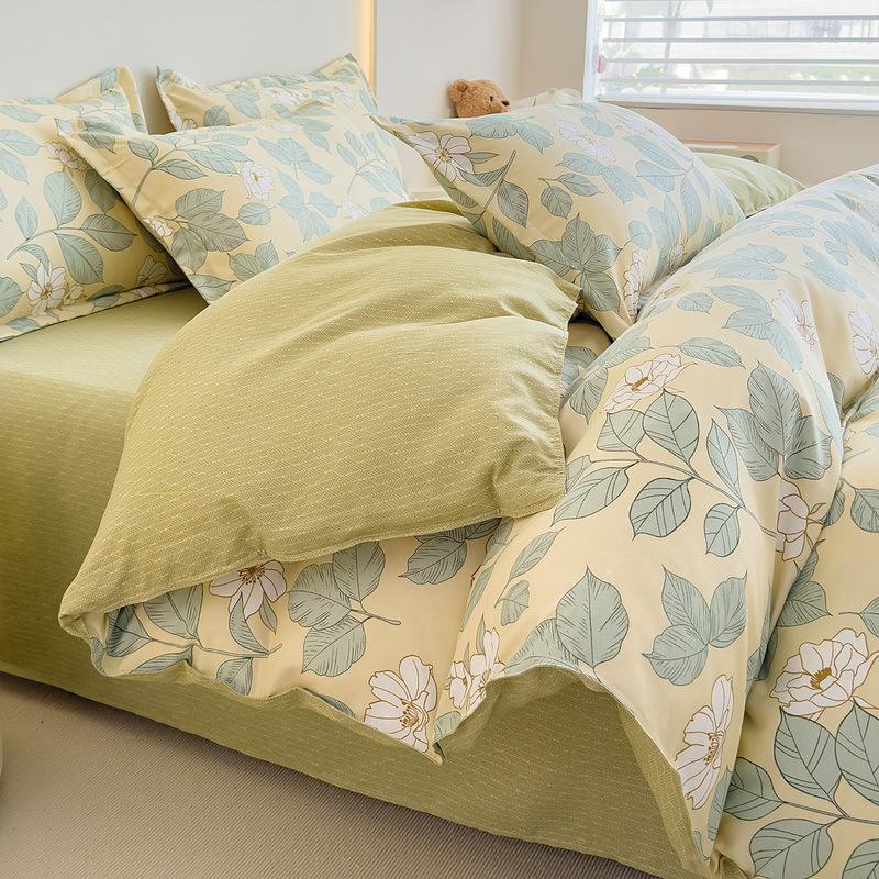 

Приятный для кожи хлопковый комплект из четырех частей, простыня из трех частей, пододеяльник, постельное белье 2.2m bed