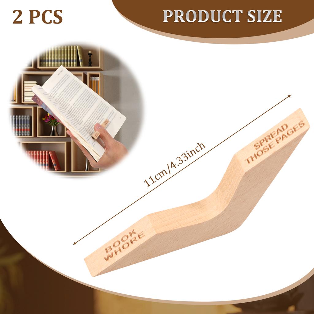2 Stück Buchseitenhalter Kreativer Holzseitenhalter zum Lesen Leichter Buchöffnerhalter Funktioneller Daumen-Buchseitenhalter