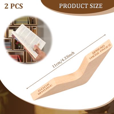 2 Pcs Book Page Holder Creative Wood Page Holder for Reading Lightweight Book Opener Holder Functional Thumb Book Page Holder