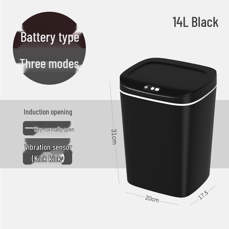 2026 Stylish Induction Trash Can: 16L Large Smart Bin with Odor-Sealed Lock for Home Use