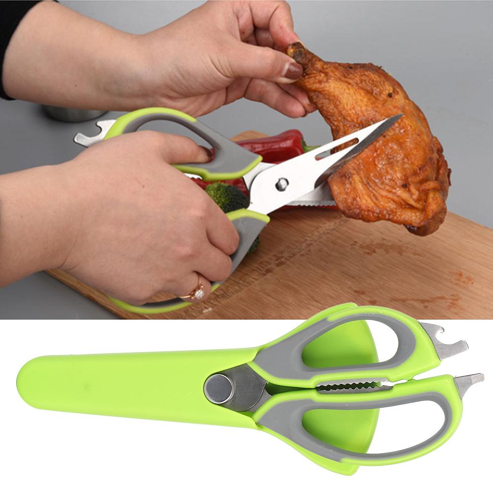 Multifunction Stainless Steel Barbecue Scissors with Protective Cover Picnic Cooking Tool