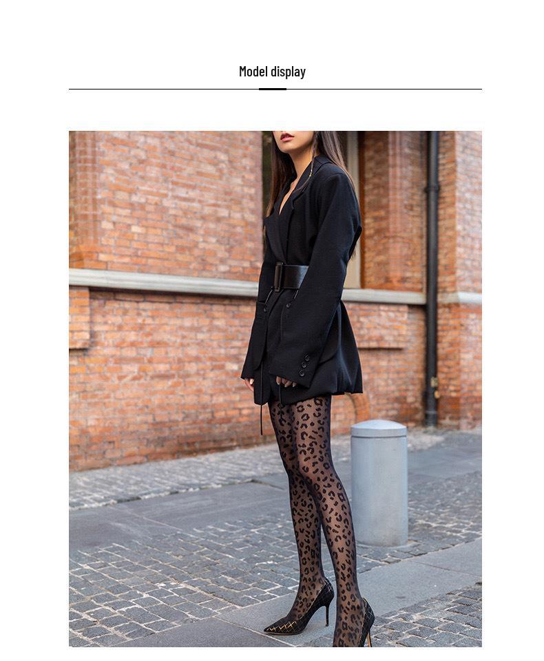 Leopard Jacquard Slimming Summer Stockings for Women