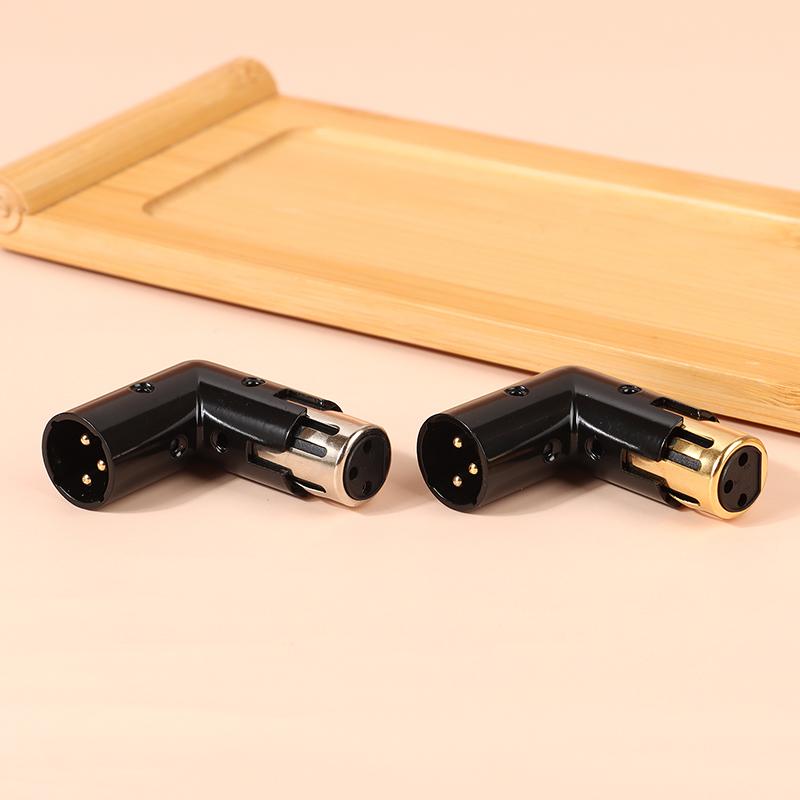 1Pc Audio Adapter Plug Adjustable Male To Female Right Angle Xlr Connector Metal Adapter 3Pin Black (Xlr 90 Degree Adapter)