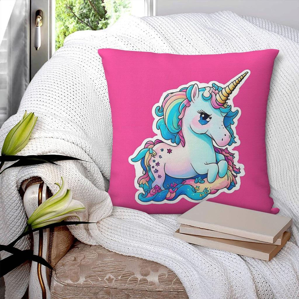 Cute Colourful Unicorn Square Pillowcase Pillow Cover Polyester Cushion Decor Comfort Throw Pillow for Home Sofa