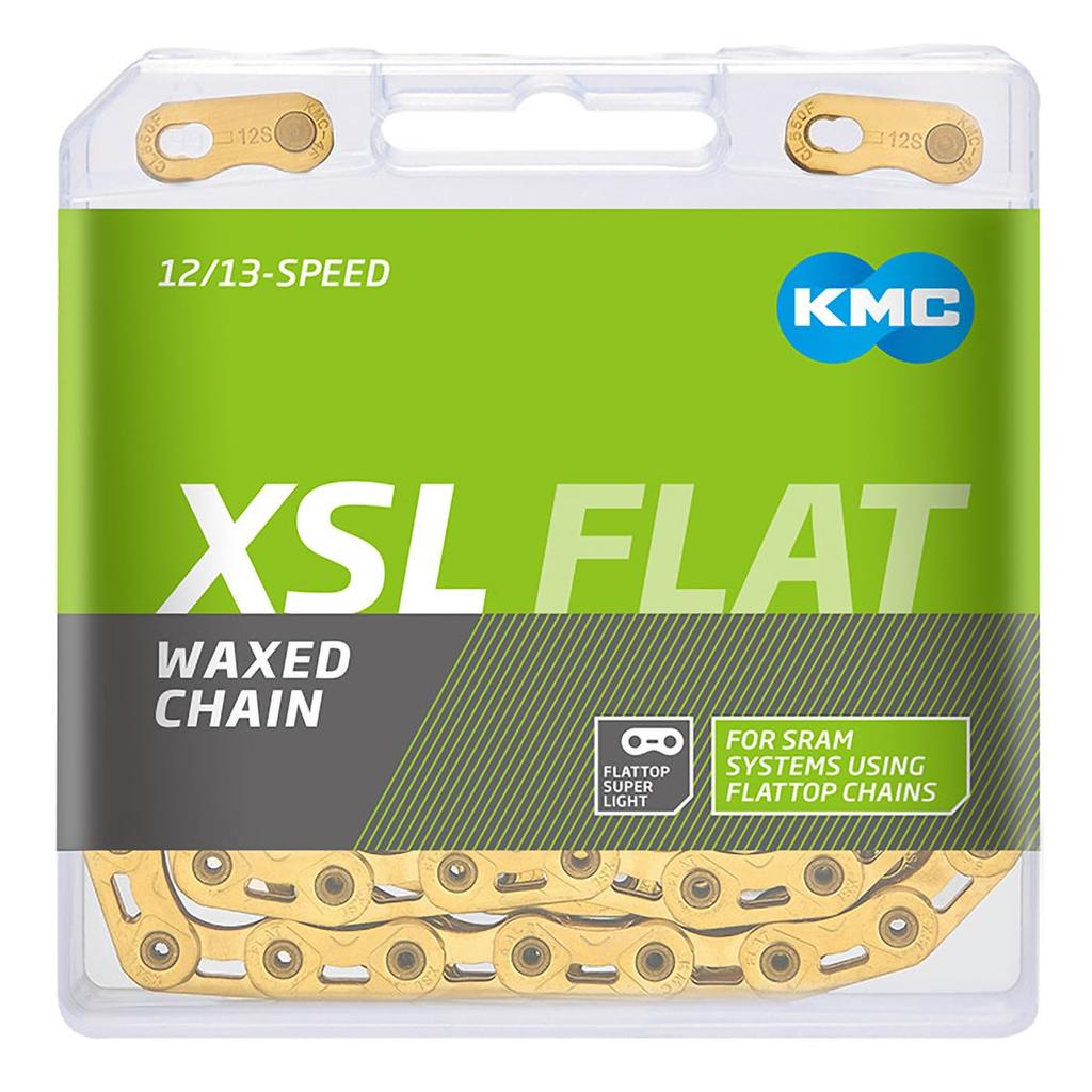 KMC Bicycle Flat XSL FLAT SRAM Titanium Gold Chain, 12/13 Speed, Top, Lightweight, GOWAX,