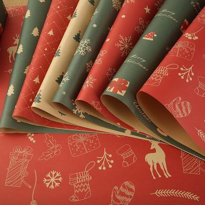 20/10 STÜCK Frohe Weihnachten Geschenke Geschenkpapier 2025 Neujahrsfeier Geschenkverpackung Dekoration Klassische Muster DIY Bastelpapier