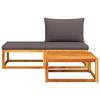 3 Piece Garden Sofa Set with Cushions Wood (Acacia) & Rope