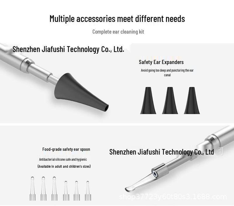 אוטוסקופ ויזואלי HD ואנדוסקופ להסרת שעוות אוזניים בגודל 4.5 אינץ'