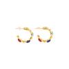 Niche Design C-Shaped Colorful Gemstone Earrings, A Must For Fashion Commuting, Literary And Retro Temperament, Versatile Earrings