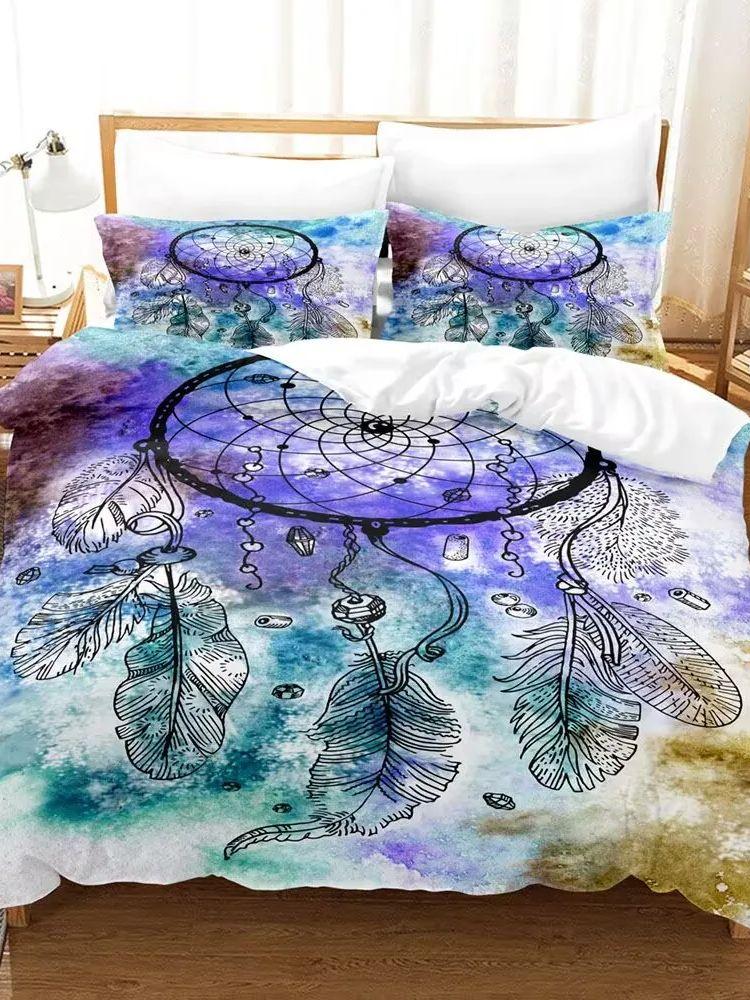Dream Catcher Bedding Set 3D Printed King Queen Size Ultra-Soft Wrinkle-Free Duvet Cover Girl for Kids Gift Bedroom Decoration