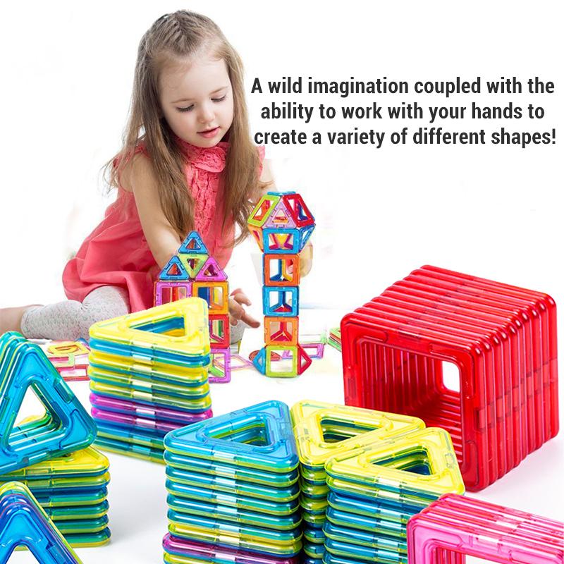 30-168PCS Big Size Magnetic Toys DIY Designer Construction Magnetic Building Blocks Kit Kids Educational Toys Gifts