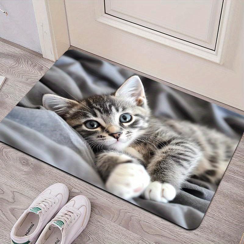 1Pcs Anti Fatigue Kitchen Rugs,Cute Cat Print Waterproof Non-Slip Thick Cushioned Kitchen Mat Heavy Duty Comfort Standing Mat for Kitchen