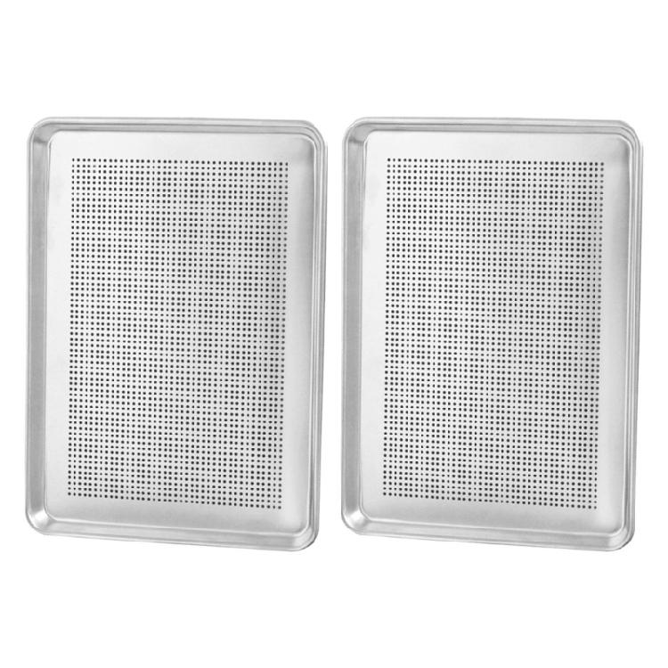 2 шт. перфорированных алюминиевых противня Практичный противень для духовки Противень для выпечки печенья 1