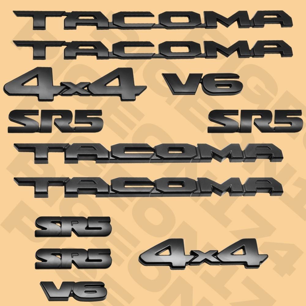 Car Emblem Overlay Kits For 2016- Tacoma Replacement Letter SR5 V6 4X4 Black