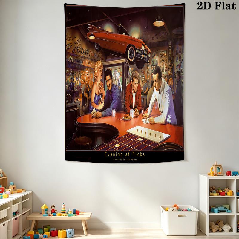 Rick'S Vegas Nights Tapestry Background Cloth Fashion Print Wall Covering Decoration Homestay Soft Decoration Tapestry Background Cloth