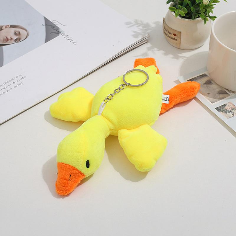 20Cm Cartoon Goose Plush Keychain Goose Pendant Plush Toys For Women Girls Boys Toy Doll Bag Accessories Car Keyring Gifts