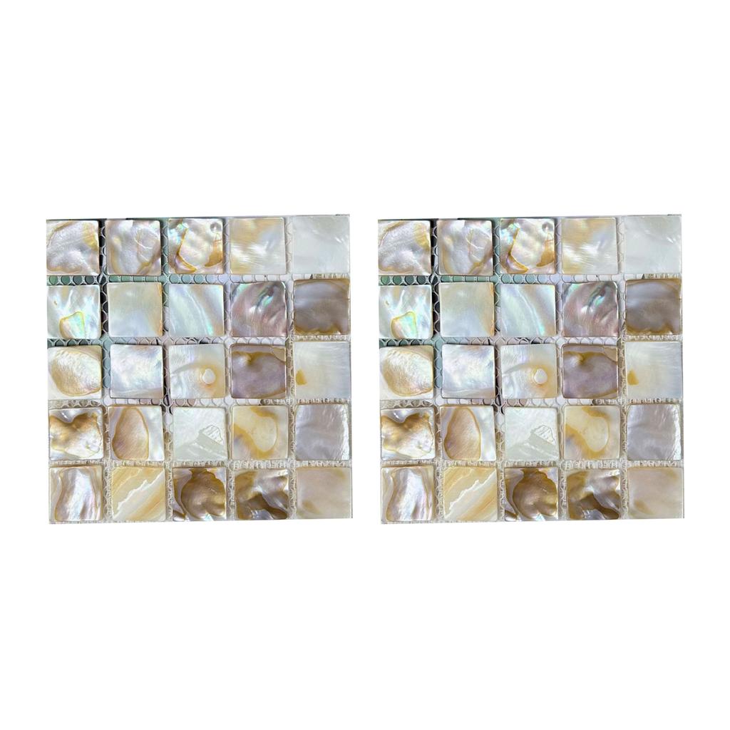 Pack of 2 Heat Insulation Square Shell Coasters Easy to Clean Nonslip Cup Mat for Dining Table Desktop Decoration
