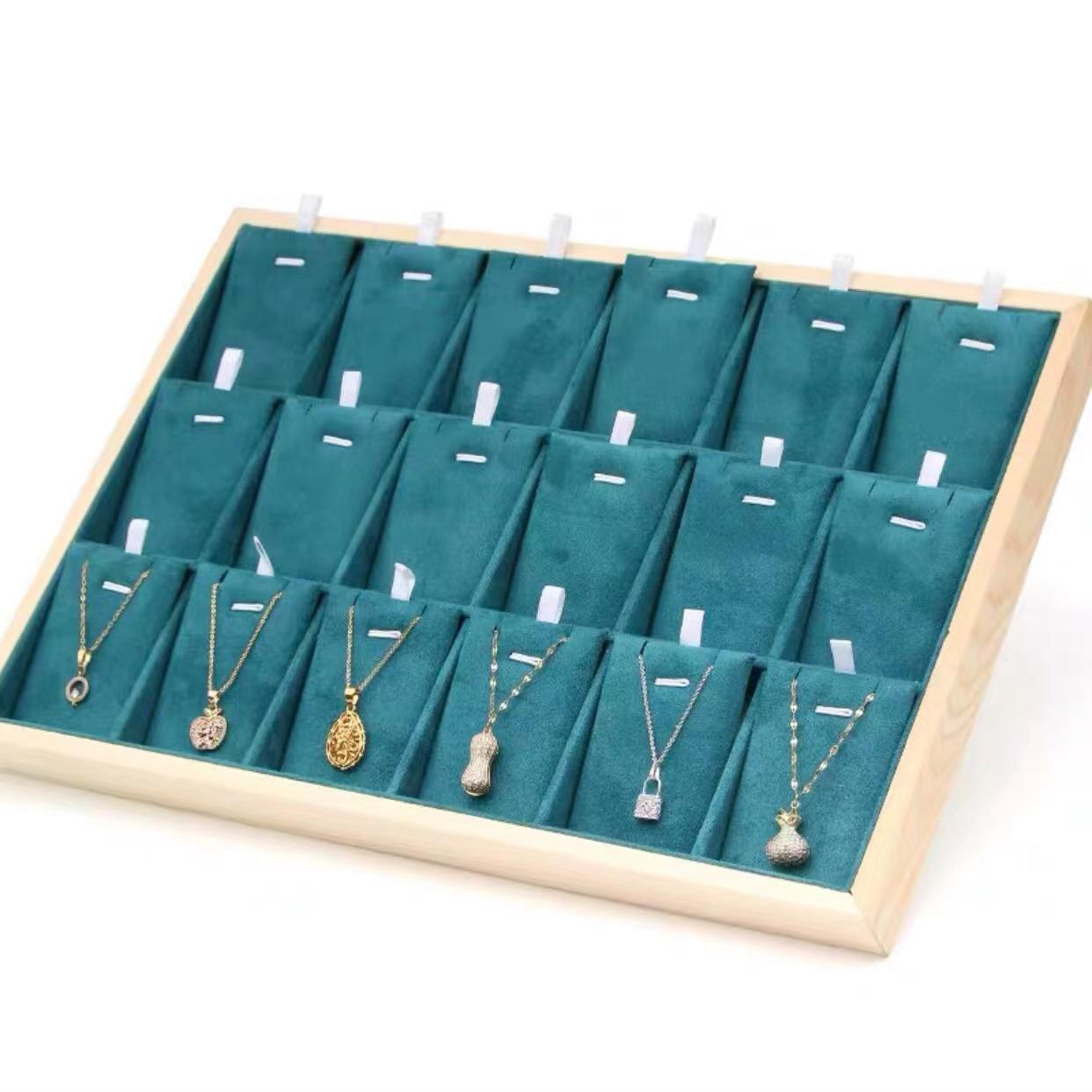 Bamboo Wood Necklace  Earring Display Stand - Jewelry Pendant Storage Tray