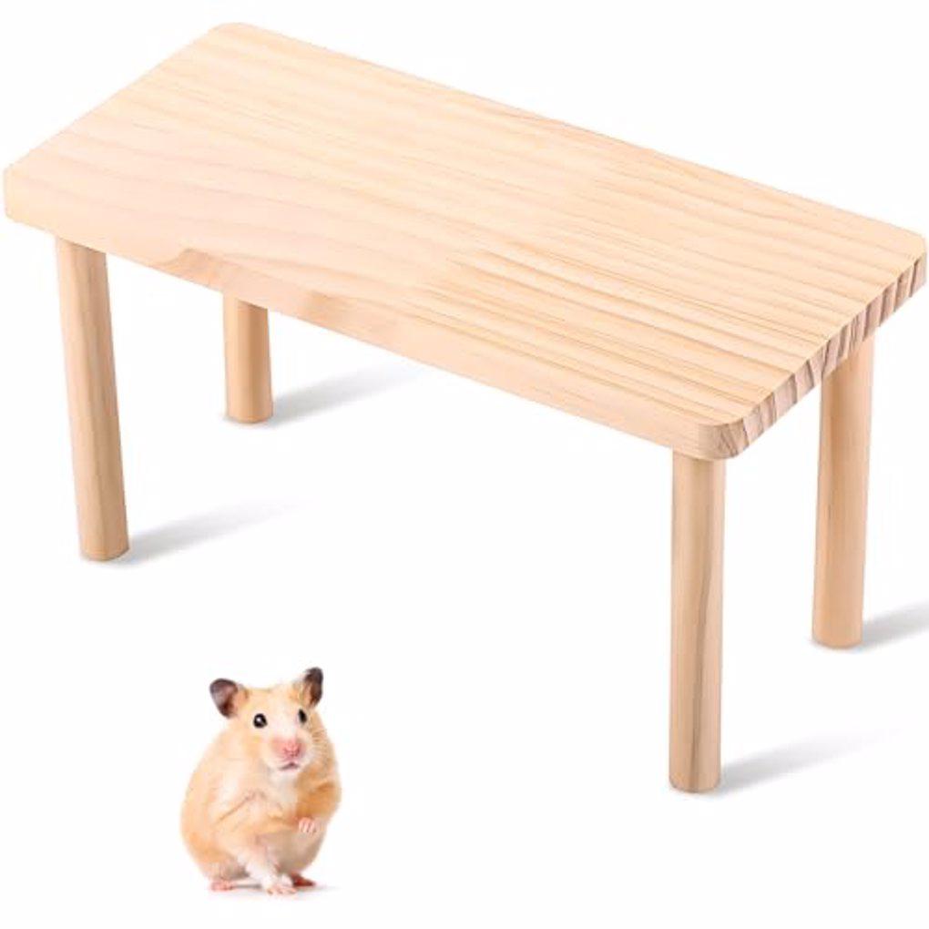 Wooden Hamster Play Table Platform Jumping Board Playground Hamster Climbing Toy Small Pets Table Toy Hamster Cage Accessories