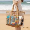 Nylon Mesh Beach Bag Hollow Out Swimming Bag Soild Color Toiletry Storage Bag  Men