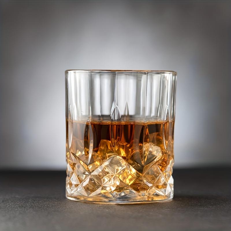 Elegante, gestreifte Whiskygläser, 4 Stück – vielseitig verwendbar, wiederverwendbar, leicht zu reinigen, für Getränke und Dekoration, ideales Geschenk