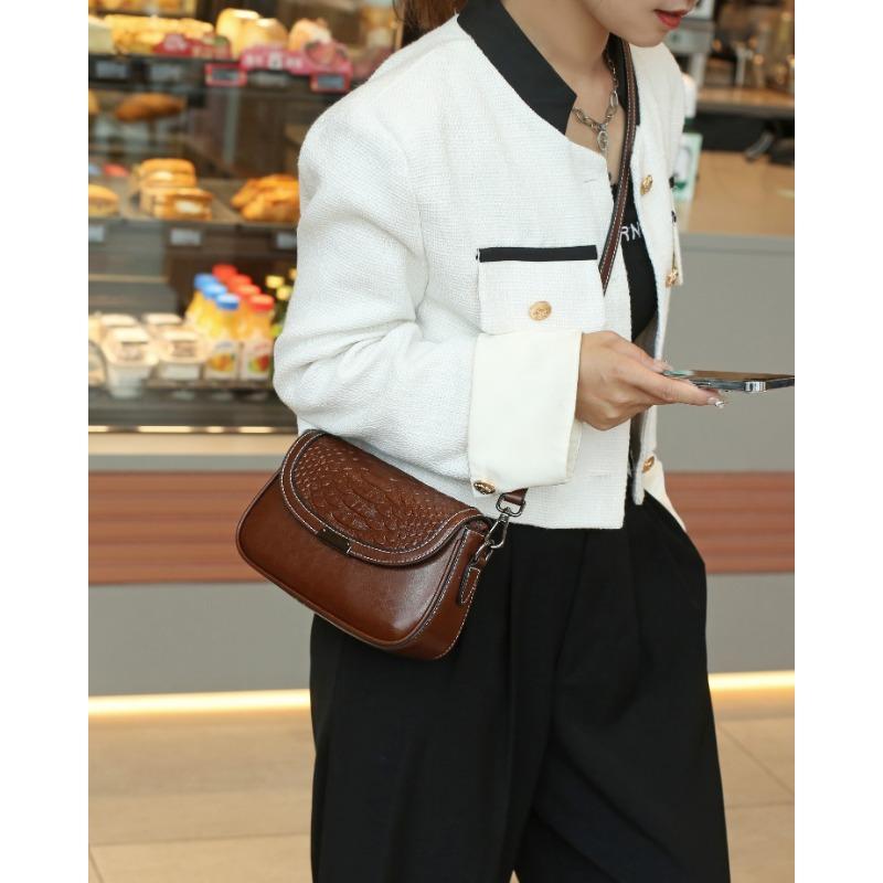 

Новая летняя сумка из кожи с масляной восковой пропиткой, одноплечевая сумка кроссбоди, корейская версия, узор крокодила, натуральная кожа, женская сумка, высокого класса