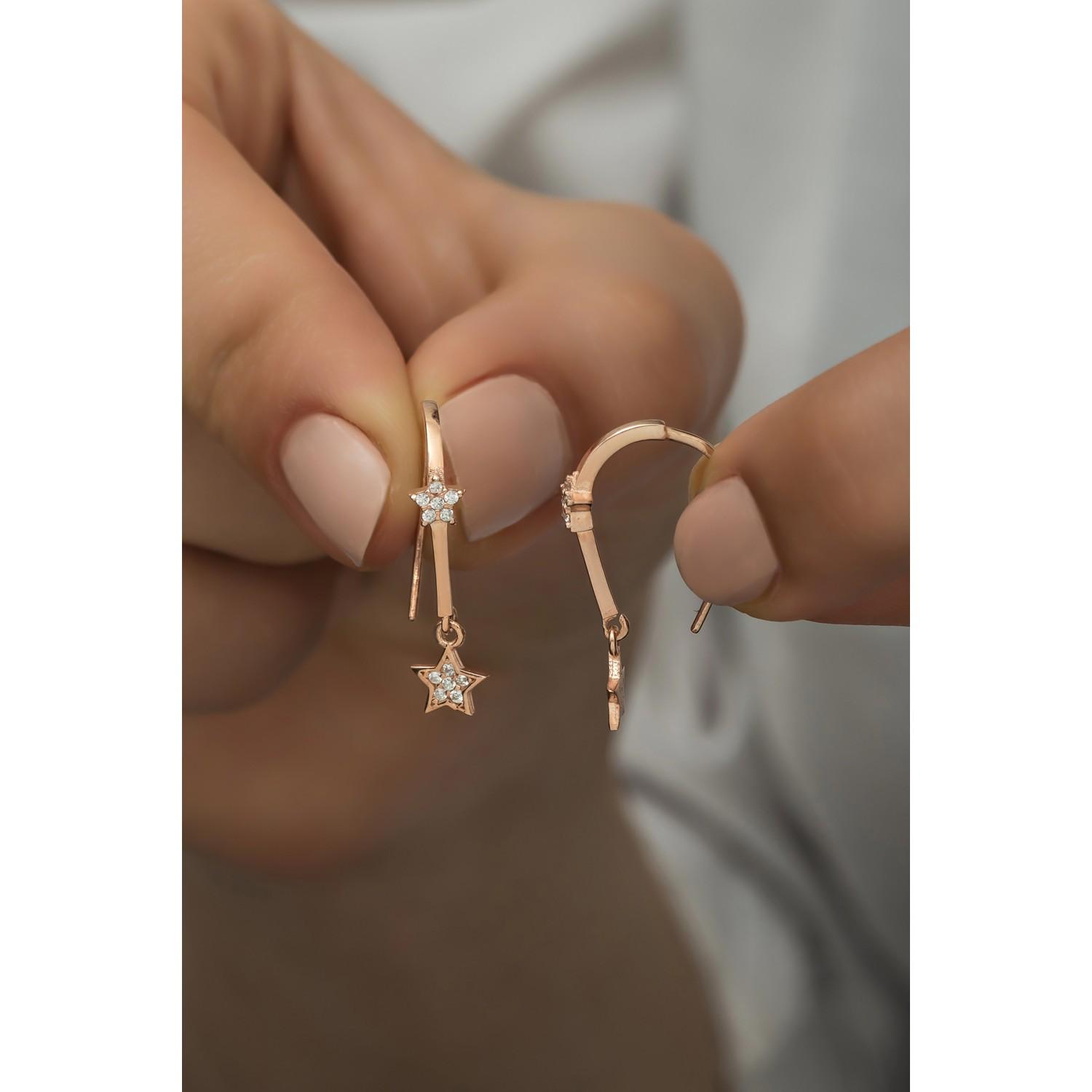 

Серьги с двойной звездой из стерлингового серебра 925 пробы