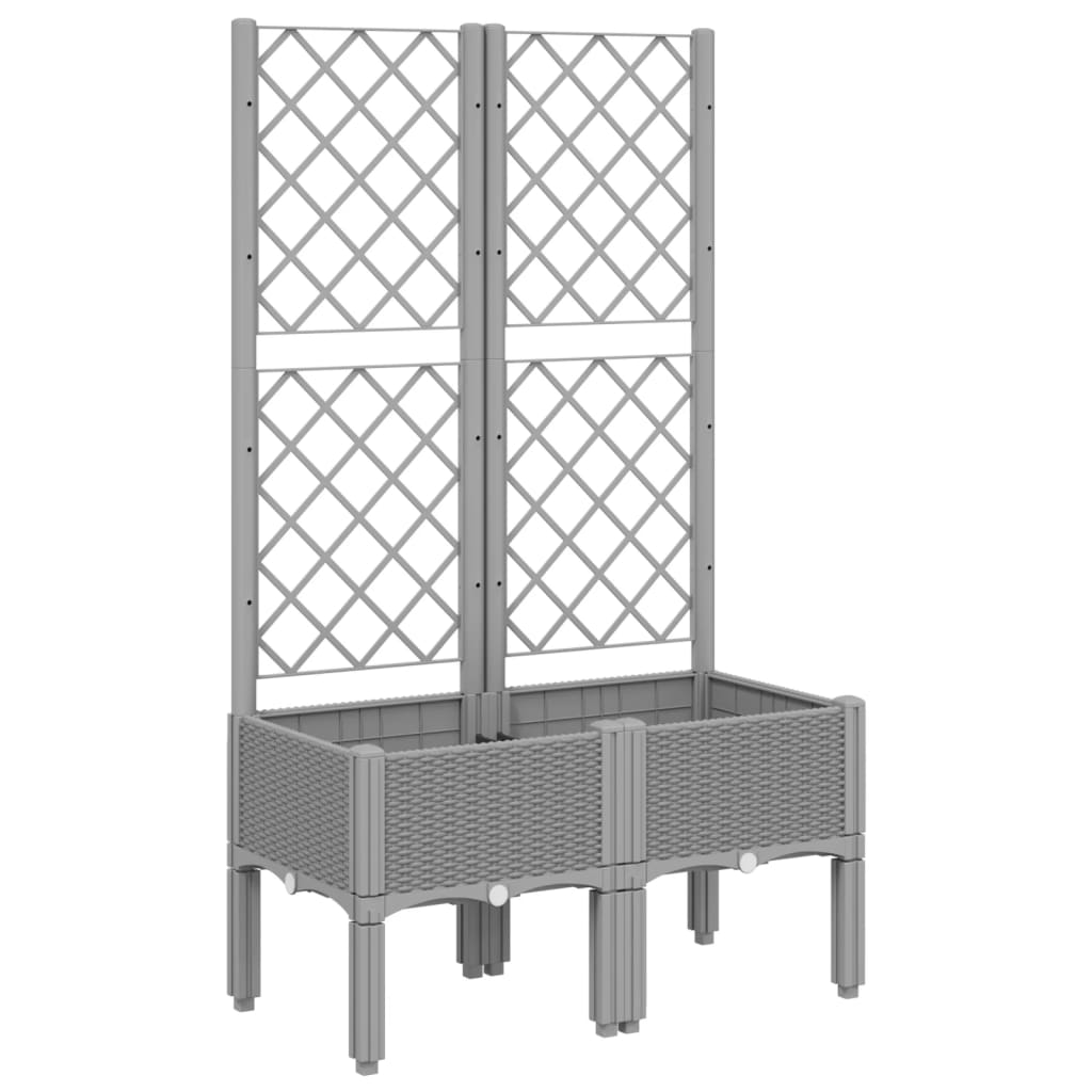 Planter with Trellis Light Grey 80 X 40 X 142 Cm PP