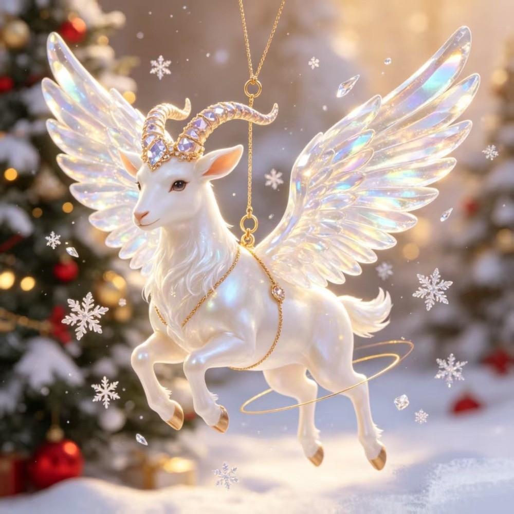 3/4/5PCS Shining Goat Hanging Ornament 2D Flat Christmas Tree Ornament  Bag Charms