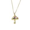 Simple Mushrooms Pendant Necklaces for Women Fashion Zirconia Necklace Wedding Party Jewelry Accessories