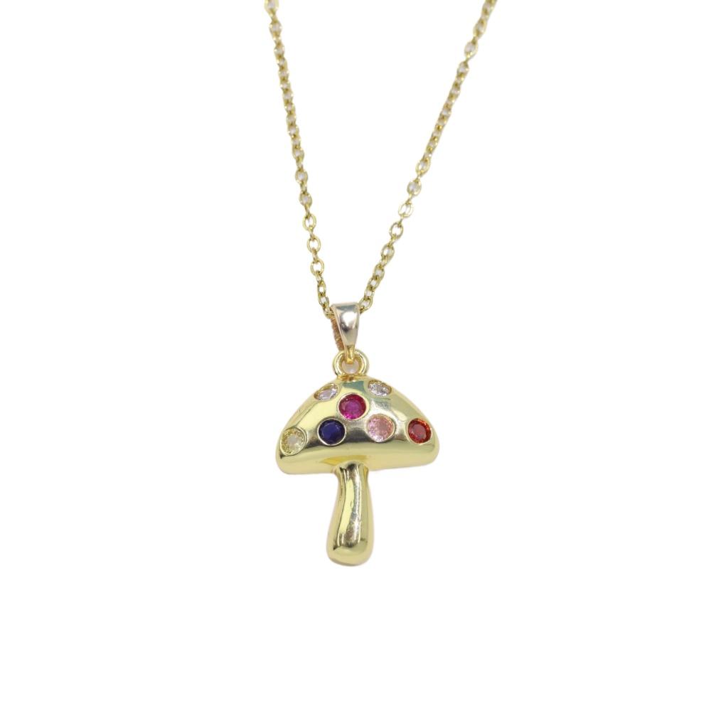Simple Mushrooms Pendant Necklaces for Women Fashion Zirconia Necklace Wedding Party Jewelry Accessories