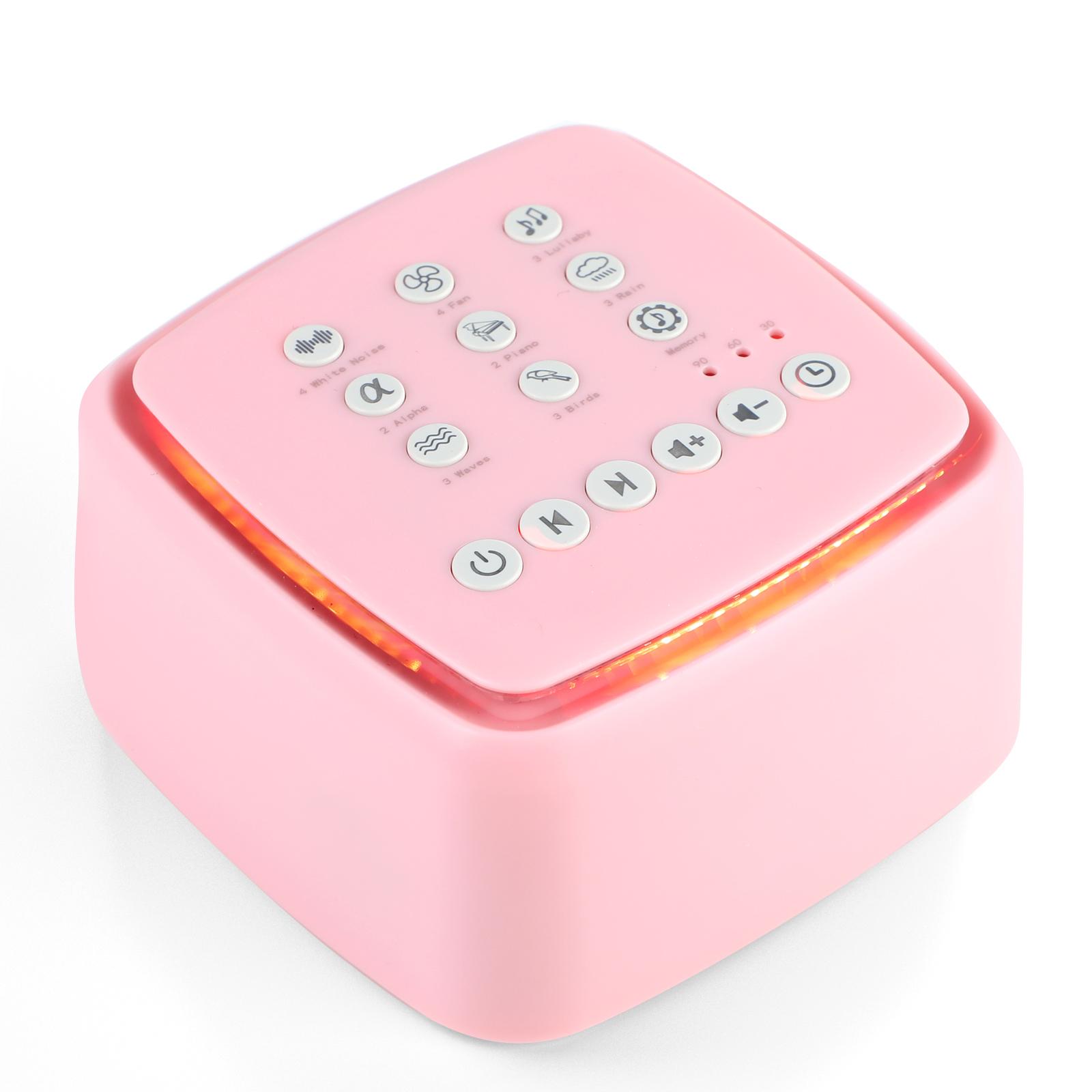 ST-K302 Машина с белым шумом, 30 успокаивающих звуков и теплый свет для сна, мощная батарея, 30 часов воспроизведения звуковой машины для детей и взрослых розовый