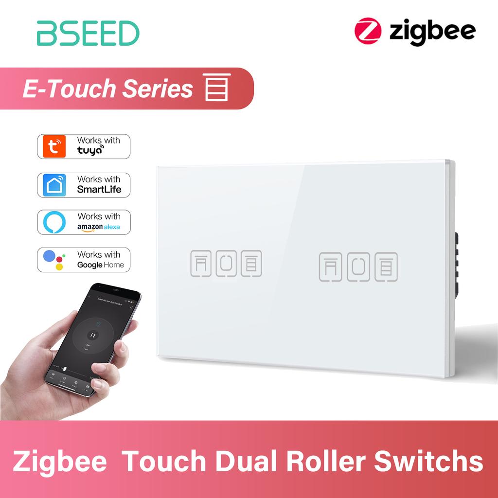 BSEED Zigbee Smart Blind Switch Electric Roller Shutter Switch With EU Socket USB Type-C Port Tuya Alexa Smart Life App E Series
