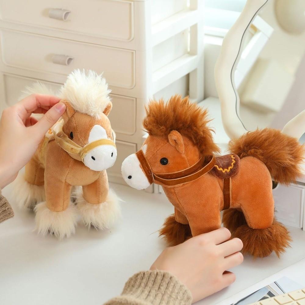 Simulation Horse Plush Toys Cute Zodiac Pony Figurine Funny 2026 Horse Plush Doll  Home Decoration