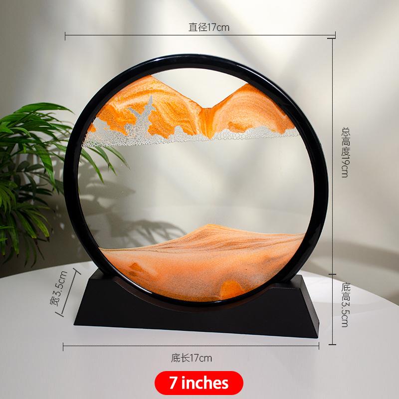 3D Flowing Sand Painting 7-inch Desktop Decoration Home Living Room Decoration Office Ecological Flowing Sand Painting Crafts