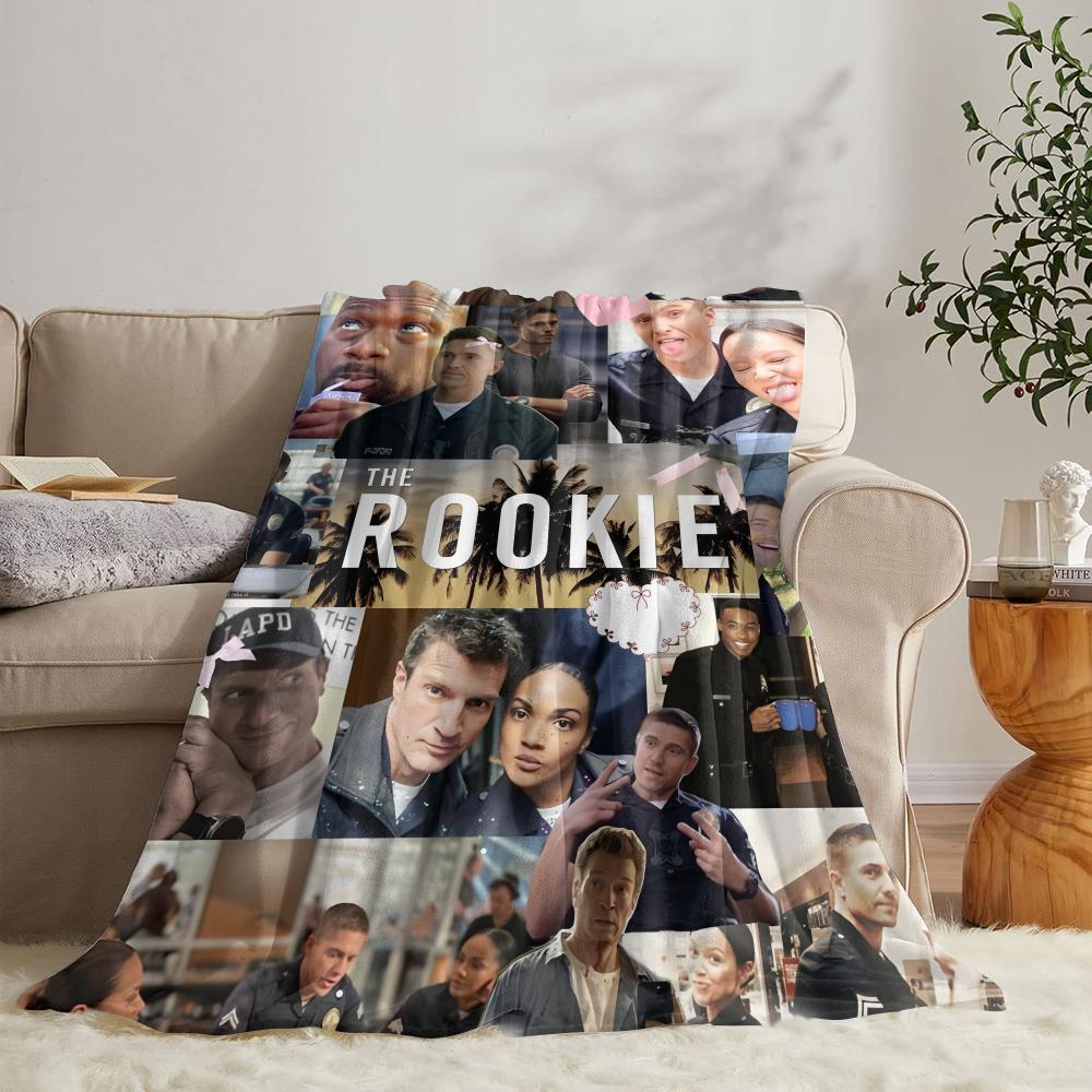 GUOYU Blanket TV The RRookie Throw Soft Flannel Throw Summer Blanket Lightweight Cozy Nap Blanket for Sofa Bed Travel